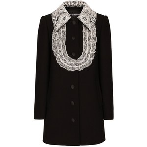 돌체앤가바나 빕 칼라 버진 울 혼방 미니 드레스, 블랙계열, Italy 42(KR 55)