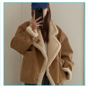 윙플라이 가벼운 무스탕자켓 뽀글이자켓 무스탕 여성뽀글이