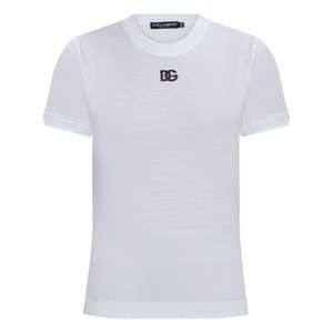 돌체앤가바나 로고 자수 티셔츠, 화이트계열, Italy 38(KR 33)