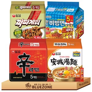오뚜기 농심 팔도 봉지라면 B세트 신라면1 안성탕면1 짜파게티1 팔도비빔면1 라면스틱1