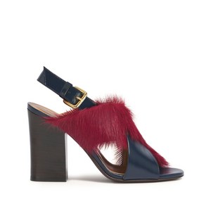 마르니 크로스 스트랩 버클 샌들, Italy 39(KR 260), 블루계열+레드계열