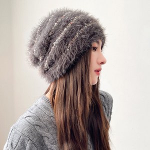 OCEANSUNFISH 여성 가을 겨울 패션 니트 귀달이 루즈핏 비니 8579