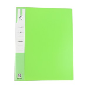 아임오피스 PP 클리어화일 A4 20매 7컬러 인덱스 기본형, 연두1개