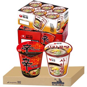 블루존 신라면 소컵라면 65g (6입) + 사리곰탕 소컵라면 70g (6입)