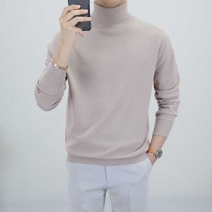 로코비전 남성 목폴라 니트 캐시미어 터틀넥 오버핏 부드러운 스웨터