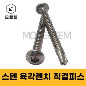 스텐 육각렌지 직결피스 육각렌치 둥근머리 마루렌치 #14 x 25 ~ 100mm, 스텐 육각렌지 직결피스 #14x75(27개), 1개