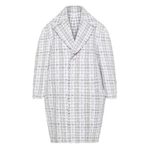 톰 브라운 깅엄 체크 트위드 코트, 그레이계열+화이트계열, Numeric 0(KR 90)
