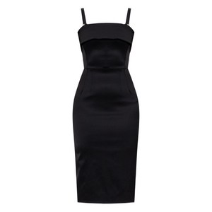 돌체앤가바나 새틴 스트랩 미니 드레스, 블랙계열, Italy 42(KR 55)