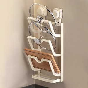 Qiaokao 흡착식 3단 냄비뚜껑 거치대