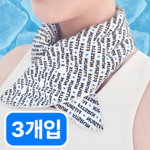 핏츠런 [국내산] 넥쿨러 골프 등산 아이스 쿨스카프, 3종 세트 영문 패..., 1개