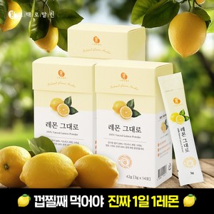 그대로말린 100% 레몬 원물 껍질째 말린 레몬 분말스틱, 42g, 3박스