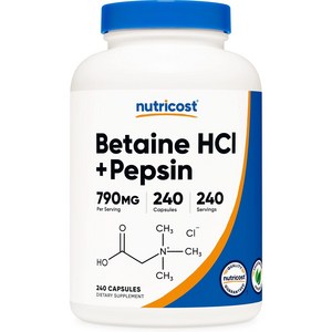 뉴트리코스트 베타인 HCI + 펩신 790mg 캡슐, 240정, 1개