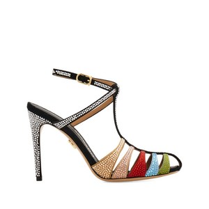 페라가모 크리스털 장식 케이지드 샌들 90mm, US width 8.5C, 블랙계열