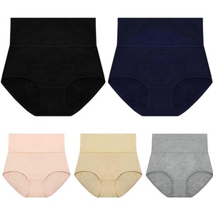 맬러뮤트 여성용 데일리지 순면 똥배 복대 팬티 5p 세트