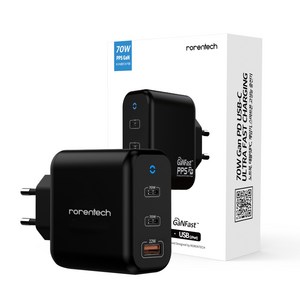 로랜텍 멀티 GaN PPS PD3.0 70W 3포트 C타입 초고속 충전기