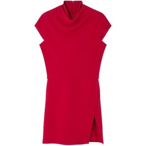 베르사체 드레이프 프런트 슬릿 미니 드레스