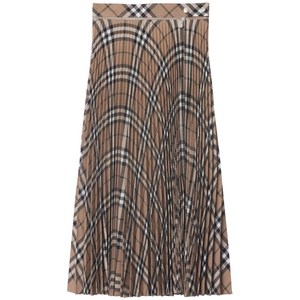 버버리 플리츠 체크 스커트, 베이지계열, UK 10(KR 55-66)