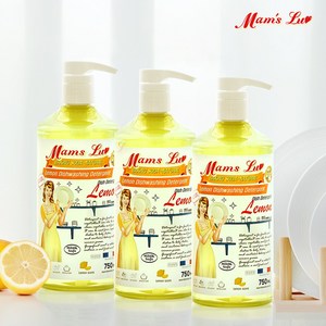 맘스럽 레몬 주방세제 750mlX3개입 천연 레몬향 고농축형 항균인증 피부저자극테스트인증 상큼함이 그대로 야채 과일 세척제 중성세제, 750ml, 3개