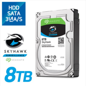 씨게이트 스카이호크 DVR HDD 8TB ST8000VX010 비디오전용하드 무상 3년 A/S, 1개