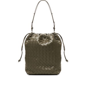 보테가 베네타 인트레치아토 비블리오테카 레더 버킷 백