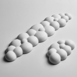 즐켓 구름 메모리폼 키보드 마우스 손목받침대 세트, 1세트, 화이트