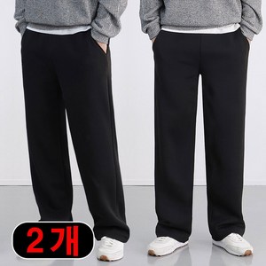 로코비전 1+1 남자 도톰한 기모 츄리닝 바지 겨울 세미 와이드 트레이닝 팬츠