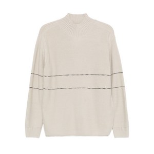 엠포리오아르마니 하이 넥 스트라이프 스웨터, 베이지계열, Standard L(KR 100)