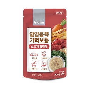 이즈칸 독 영양듬뿍 기력보충 파우치 100g 12개 강아지간식 죽 스튜, 01_소고기황태죽