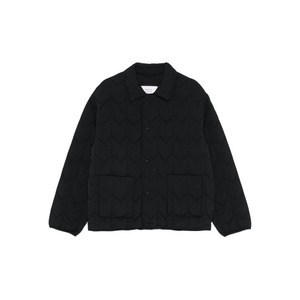 메종키츠네 퀼팅 패딩 재킷, 블랙계열+화이트계열, Standard S(KR 95)