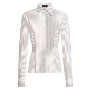 돌체앤가바나 스트라이프 셔츠, 화이트계열+블랙계열, Italy 42(KR 55)