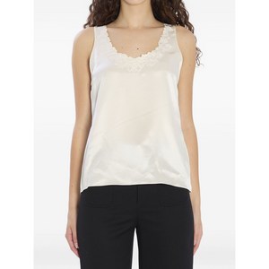 셀린느 레이스 장식 실크 탑, 화이트계열, FR 38(KR 55)