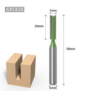 살림마왕 목공 트리머비트 루터 트리머 날 평비트 6mm생크, 5mm, 1개