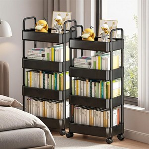 Tiger Pavilion 다기능 수납 트롤리, 블랙, 4단, 2개