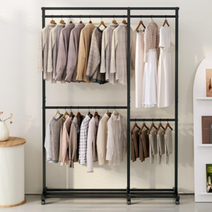 투에스리빙 철제 스텐드 이동식 2단 행거