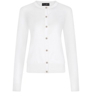 돌체앤가바나 버튼 업 실크 가디건, 화이트계열, Italy 38(KR 33)