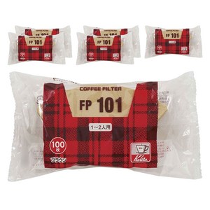 칼리타 커피 필터 브라운 1-2인용 FP101, 100개, 6개