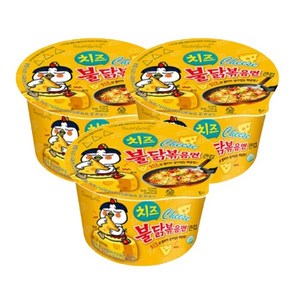 불닭볶음면 치즈 큰컵 105g, 3개