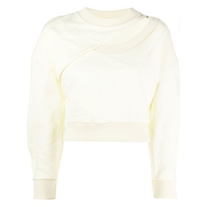 알렉산더맥퀸 로고 자수 컷아웃 스웨트셔츠, 베이지계열, Italy 36(KR 33)