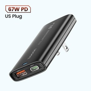 Toocki 휴대용 GaN 충전기 태블릿 노트북 고속 충전 USB C 타입 휴대폰 아이폰 호환 샤오미 13 12 휴대폰용 67W, 04 Black 67W US, 1개