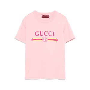 구찌 로고 프린트 코튼 티셔츠