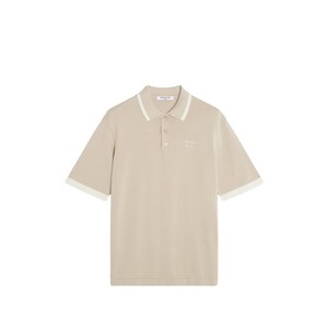 메종키츠네 콘트라스트 트리밍 버튼 업 폴로 셔츠, 베이지계열, Standard S(KR 95)