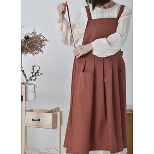 시제이시몰 면린넨 방수 원피스 앞치마, 1개, 적색