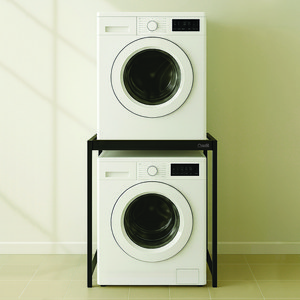 다용도실 세탁기 위 건조기 선반 세탁실 정리 철제 앵글 선반, 건조기선반 블랙, 1개