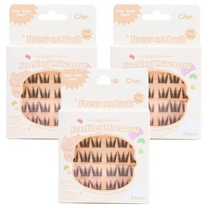 Char 핸드메이드 더 플러피 베이커리 달링 마카롱 인조 속눈썹, 블랙, 3개