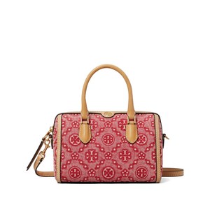 토리 버치 T모노그램 데님 프티 배럴 백