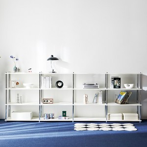 상도가구 그로잉 팬트리 선반 수납장 거실장, 3단, 실버