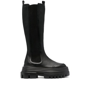 발리 라운드 토 가죽 부츠