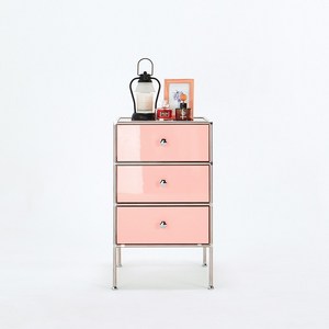 이루다 모듈서랍장 침실 거실 드레스룸 옷방 3단 서랍장, 04. 핑크