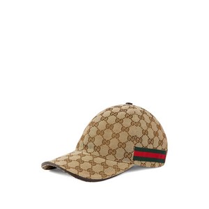 구찌 GG 캔버스 베이스볼 캡 모자, Standard L, 브라운계열