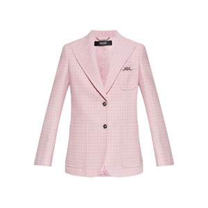 베르사체 체크 패턴 블레이저, 핑크계열, Italy 38(KR 44)